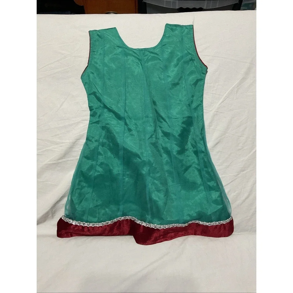 Flare Dress Girls Teal  Floral Embellished Sheer‎ Rhinestone India See Pictures